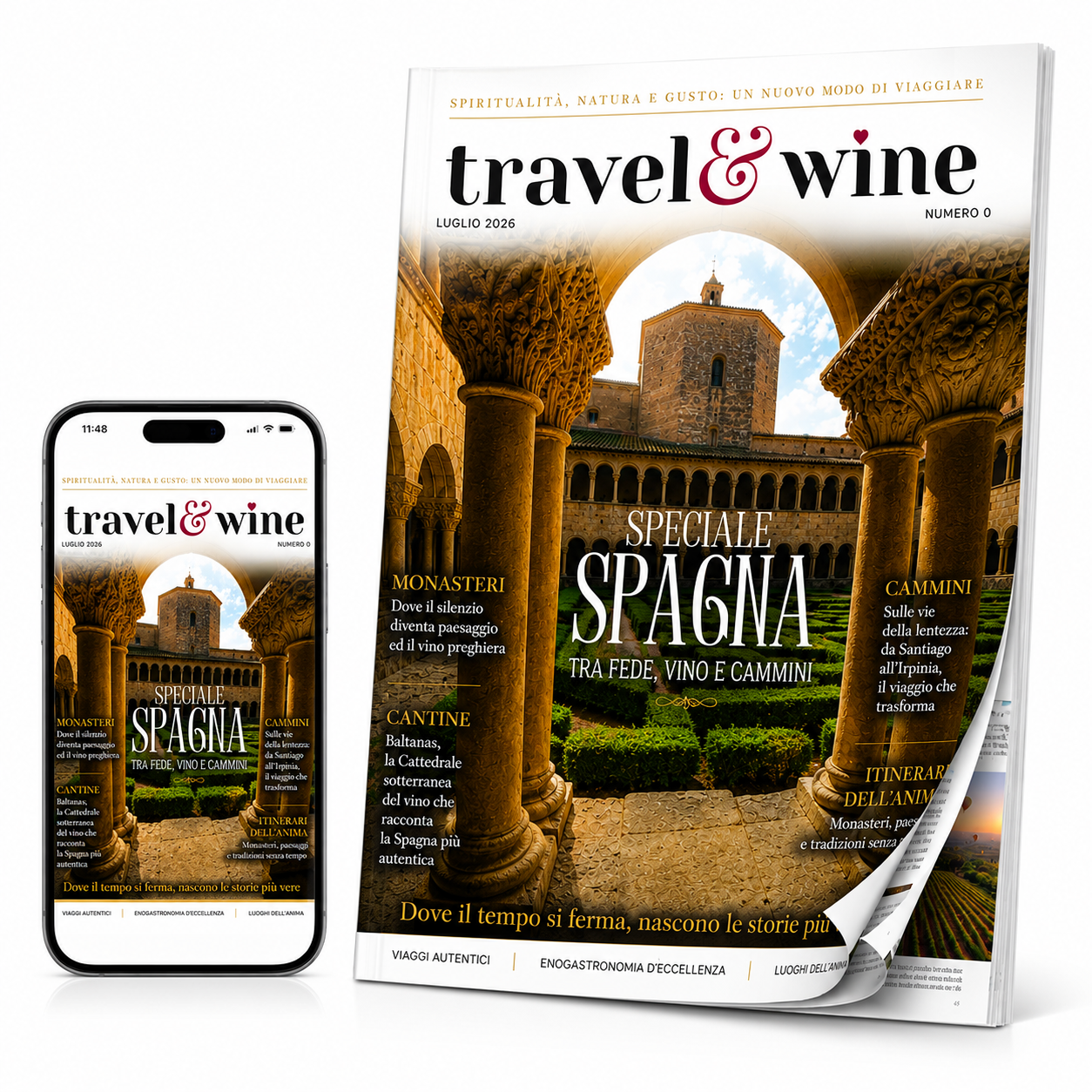 Abbonamento cartaceo e digitale a Travel & Wine: rivista stampata e su smartphone
